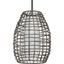 Pawley Matte Black Rattan Outdoor Pendant Light with Etched Glass