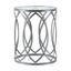 Silver Geometric Metal and Glass Round Accent Table