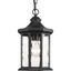 Black Aluminum Hanging Lantern with Water Glass Panels