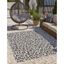 Light Gray and Black Leopard Print Outdoor Synthetic Rug