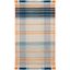 Blue and Beige Striped Wool Flat Woven Area Rug