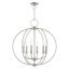 Rustic Brushed Nickel Round Chandelier with Faux Candles