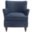 Navy Linen Lawson Accent Chair with Walnut Spindle Legs