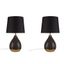 Liora Black and Gold Ceramic Table Lamp Set