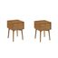 Harper Mid-Century Oak Brown 2-Drawer Nightstand Set