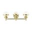 Polished Brass 3-Light Vanity with Clear Glass Shades