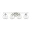 Carson 4-Light Satin Nickel Vanity Fixture with Clear Glass Shades