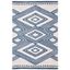 Ivory and Navy Geometric Wool Hand-Tufted 4' x 6' Area Rug