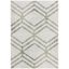 Ivory and Sage Geometric Hand-Knotted 6' x 9' Rug