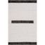 Ivory and Black Flat Woven Wool Square Rug