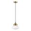 Avondale Antique Brass Mini Pendant with Clear Glass Shade