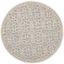 Silver and Ivory Geometric Wool 8' Round Area Rug