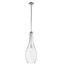 Chrome Teardrop Glass Pendant Light with Clear Shade