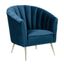 Rosemont Blue Velvet Barrel Accent Chair with Gold Legs