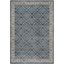 Navy and Cream Synthetic Bohemian Area Rug with Border Embellishment