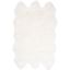 Luxurious Hand-Knotted Natural White Sheepskin 5' x 8' Area Rug