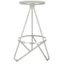 Transitional 30'' Silver Leaf Metal Backless Bar Stool