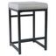 Modern Industrial 24" Light Gray Fabric and Metal Counter Stool
