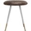 Stockholm Vintage-Style Stool with Dark Brown Upholstery and Stainless Steel Legs