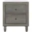 French Grey Elm Wood 2-Drawer Nightstand