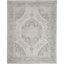 Ivory and Grey Synthetic Rectangular 6' x 9' Area Rug