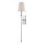 Polished Nickel 1-Light Wall Sconce with White Shade