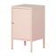 Pale Pink Metal 1-Door Nightstand with Adjustable Shelf