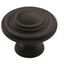 Matte Black 1-3/4 Inch Round Cabinet Knob with Mounting Hardware