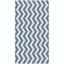 Blue and Beige Chevron Outdoor Synthetic Area Rug