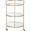 Dulcinea Lustrous Gold Mirrored Bar Cart with Casters