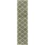 Sage and White Geometric Shag Runner Rug, 2' x 9'