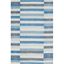 Handwoven Striped Kilim Blue Wool-Cotton Rug 4' x 6'