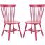 Raspberry High Back Wood Windsor Side Chair Set