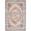 Beige and Orange Polypropylene Medallion Area Rug, 4' x 6'