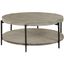 Round Gray Mango Wood and Metal Coffee Table