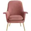 Dusty Rose Velvet Wood Contemporary Accent Arm Chair