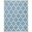 Elegant Blue and Ivory Hand-Tufted Wool Area Rug 90"x8"