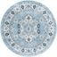 Isabella Blue and Cream Round Synthetic Area Rug