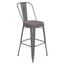 Vintage Clear-Coated Bar Stool with Gray Poly Resin Wood Seat