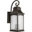 Elegance Maison Bronze Outdoor Lantern with Clear Seeded Glass, 23.75"