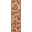 Ivory and Red Floral Wool Runner Rug