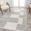 Petra White and Gray Stripe Shag Area Rug 3' x 5'