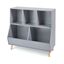 Gray Wooden 5-Bin Kids Toy Storage Organizer with Feet