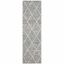 Ivory and Blue Hand-Tufted Wool Runner Rug, 27" x 7"