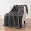 Dark Gray Reversible Fleece Knit Throw Blanket, 50x60 Inches