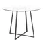 Cosmo 40" Round Black Metal and Glass Dining Table