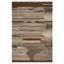 Gray and Brown Hand-Knotted Wool Rectangular Rug, 6' x 9'