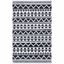 Augustine Black and Ivory Flat Woven Synthetic Area Rug