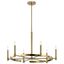 Elegant Brushed Brass 6-Light Chandelier with Ribbed Detail