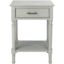 Distressed Grey Wood 1-Drawer Accent Table with Shelf